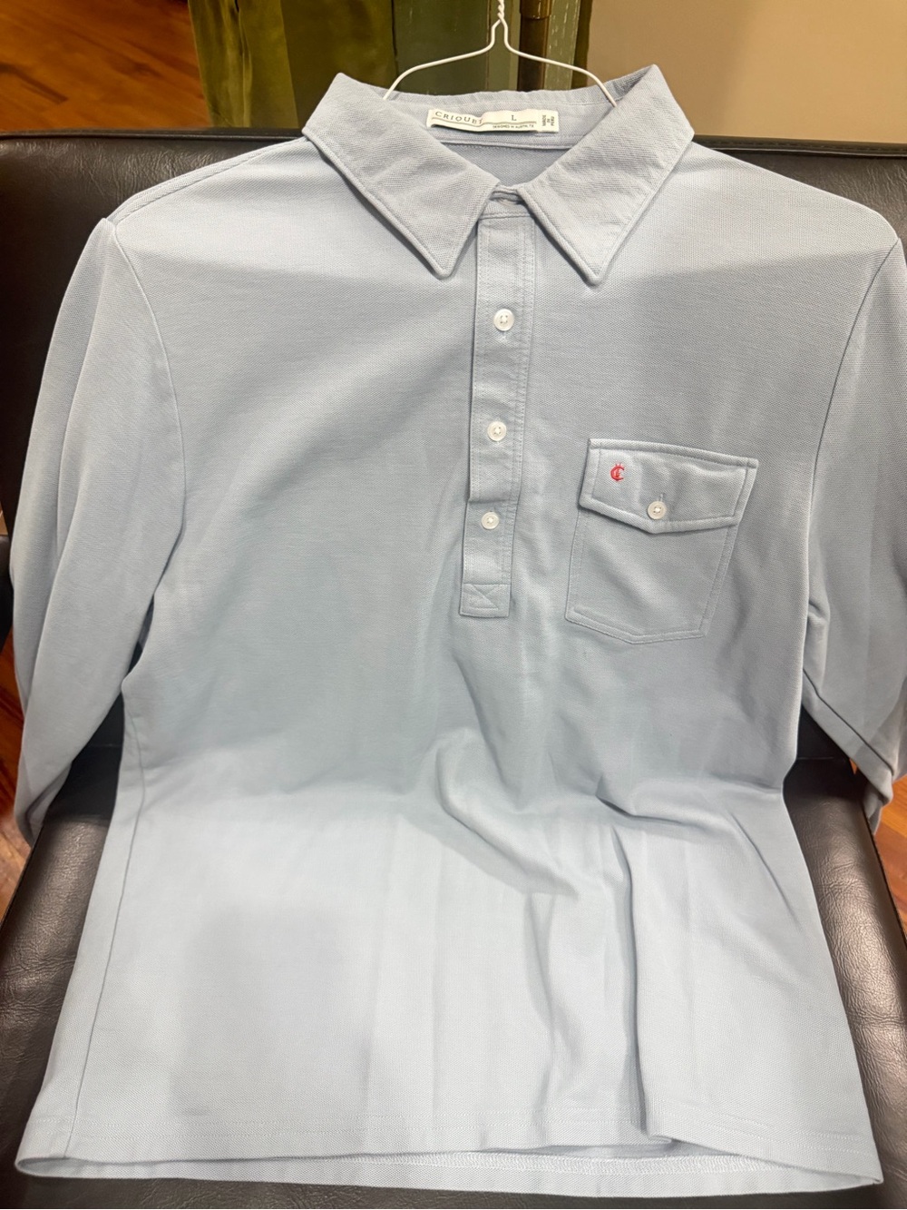 Criquet Light Blue Men's Polo Shirt with Chest Pocket